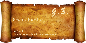 Grant Borisz névjegykártya